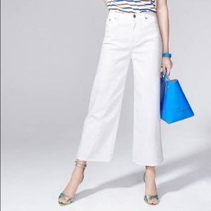 J. Crew Rayner Wide Leg High Rise White Jeans Size 27
